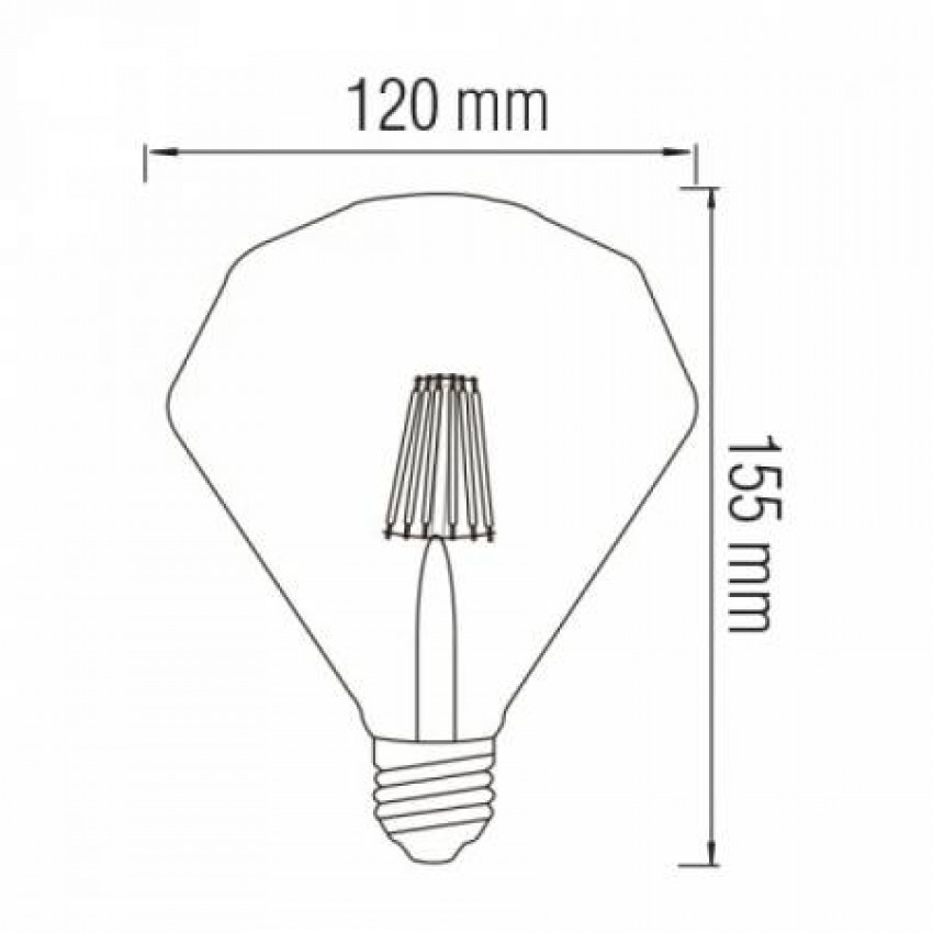 Світлодіодна лампа Filament RUSTIC DIAMOND-6 6W E27 2200К-001-034-0006-010