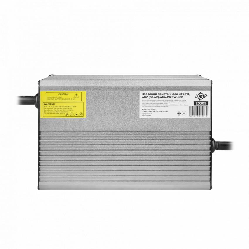 Зарядний пристрій для акумуляторів LiFePO4 48V (58.4V)-40A-1920W-LED-