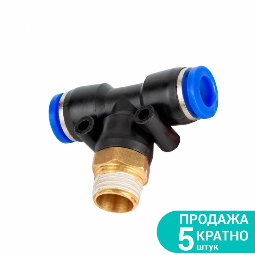 Штуцер цанговий (Т-подібний) Ø8*8*8мм МТ 1/4" Sigma (7027371)-7027371