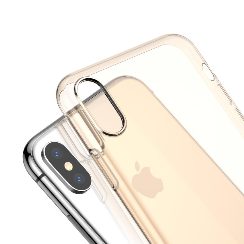 Чохол Baseus для iPhone Xs Max Simplicity Прозорий Золотий (ARAPIPH65-A0V)-