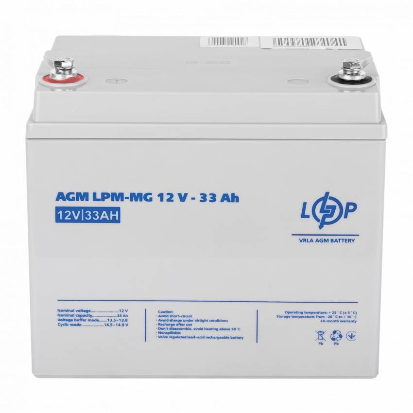 Акумулятор мультигелевий LPM-MG 12V - 33 Ah-