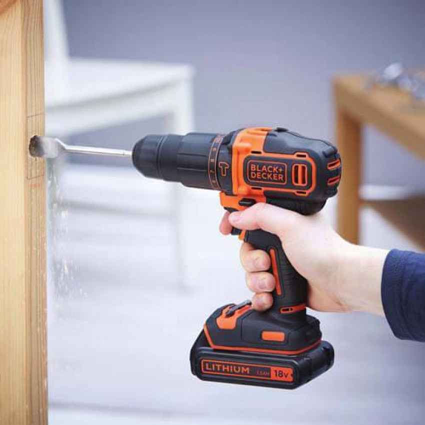 Дриль-шуруповерт ударний акумуляторний BLACK DECKER BDCHD18KB-BDCHD18KB