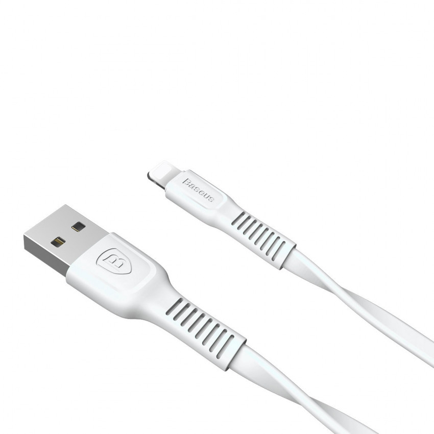 Кабель Baseus Tough USB 2.0 to Lightning 2A 1M Білий (CALZY-B02)-