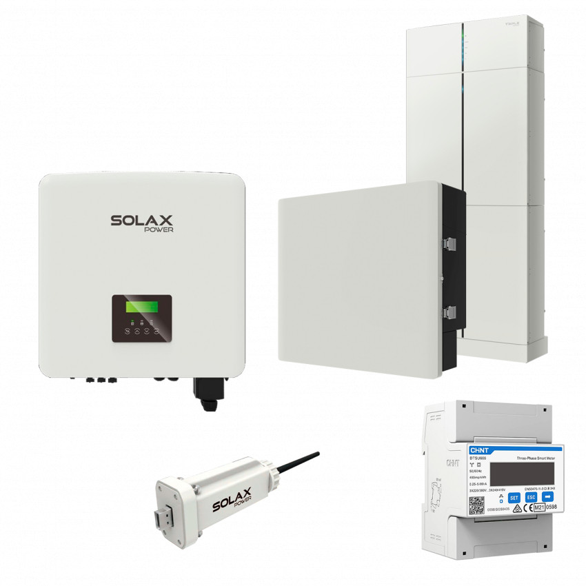 Комплект Solax 4.3: Трифазний гібридний інвертор на 12 кВт, з АКБ на 6,2 кВт * год-