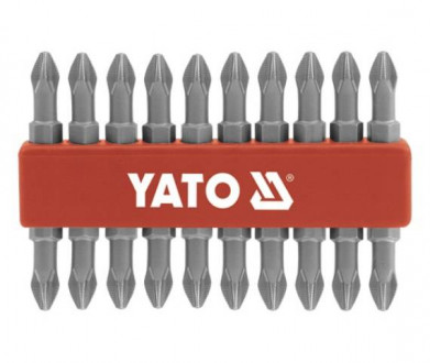 Насадка викрутка YATO 2-стор. РН2, 1/4&quot;, набір.10 шт. l=65 мм [25/100]-[articul]