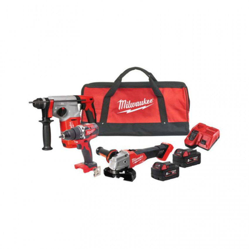 Набір акумуляторних інструментів Milwaukee M18FPP3Q-502B, 4933492517-4933492517