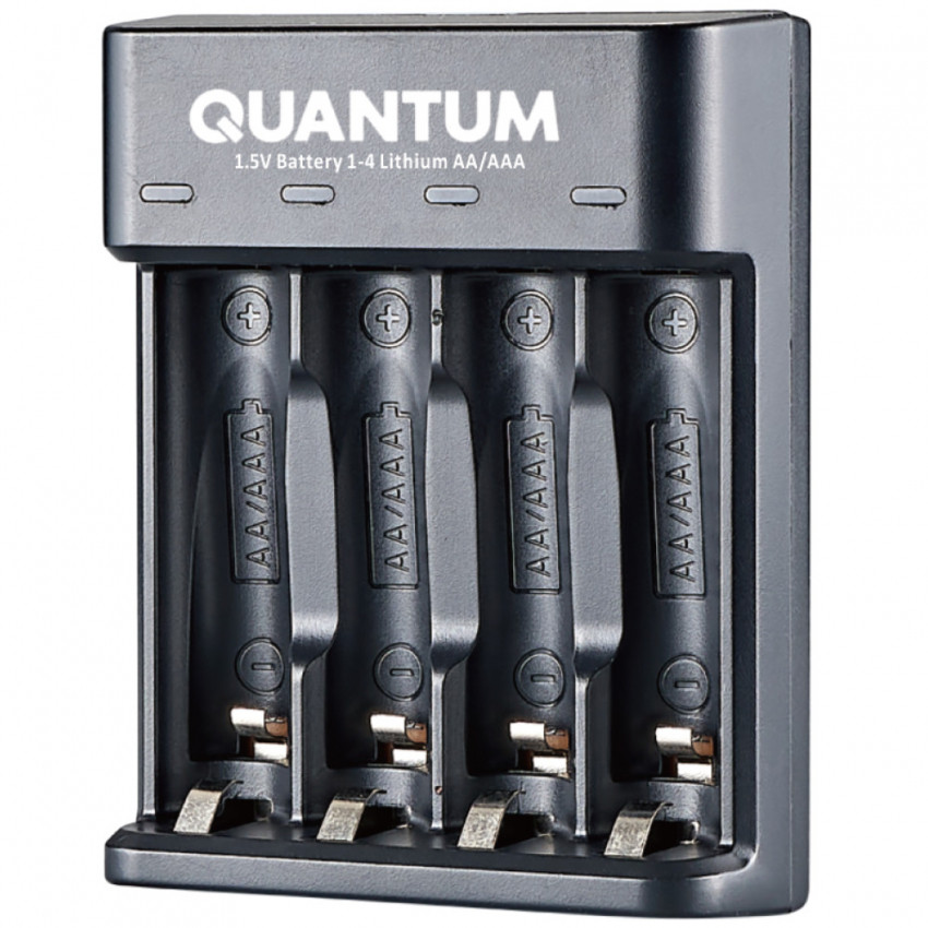 Зарядний пристрій Quantum QM-BC3040 для Lithium 1.5V акум. AA/AAA 4-slot (USB)-QM-BC3040