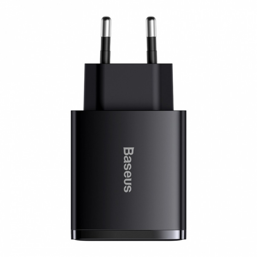 Зарядний пристрій Baseus Compact Quick Charger 2U+C 30W EU Чорний (CCXJ-E01)-