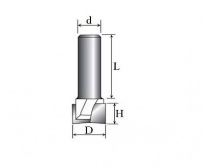 Фреза Пазова пряма №1002 (D22, h25, d8) 08-002-221