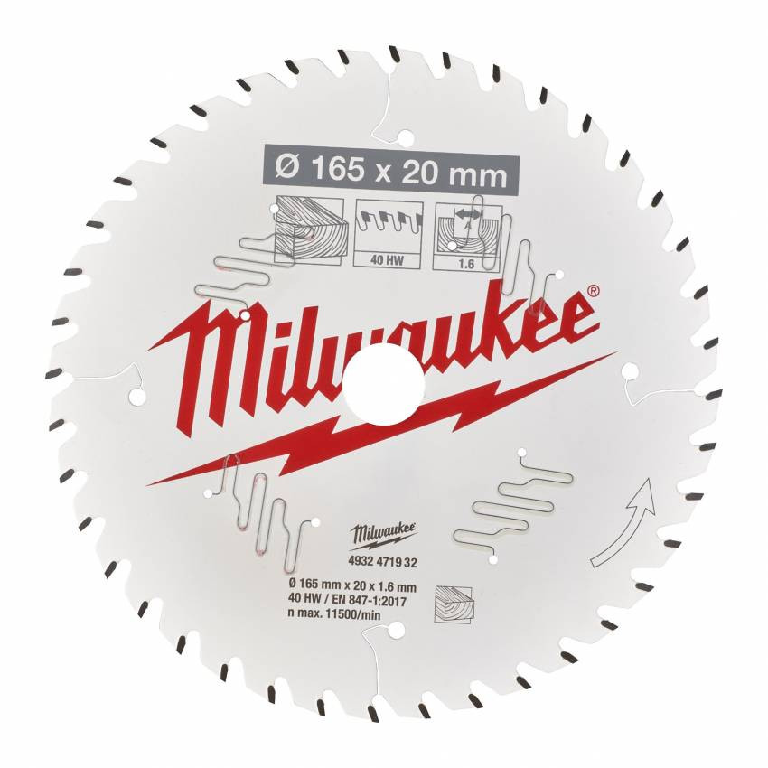 Диск пиляльний PFTE MILWAUKEE, Ø184х5/8"х2,1мм, 40 зуб. 1-4932471379