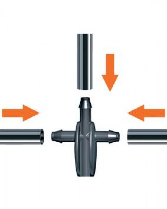 Трійник 6мм для крапельної трубки 1/4" 10шт.-911410000