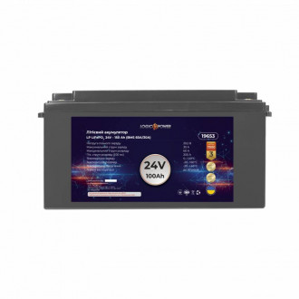 Акумулятор LP LiFePO4 24V - 100 Ah (BMS 60A/30А) пластик-[articul]