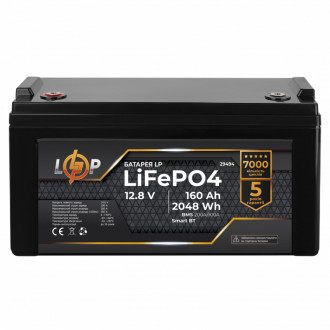 Акумулятор LP LiFePO4 12,8V - 160 Ah (2048Wh) (BMS 200A/100А) пластик Smart BT-[articul]