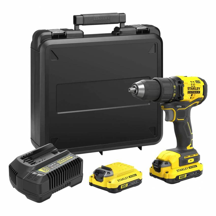 Дриль-шурупокрут безщітковий акумуляторний STANLEY FATMAX SFMCD710D2K-SFMCD710D2K