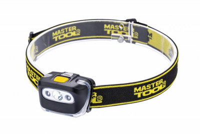 Ліхтар налобний MASTERTOOL 4 режими 55х35х40 мм CREE XT-E WHITE LED+2xRED LED 3xAAA ABS 94-0813-[articul]