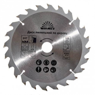 Диск пильний Vitals по дереву 165х20/16, ATB 24-[articul]