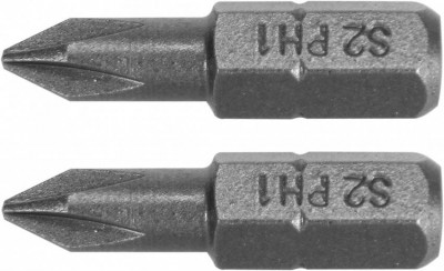 Насадка викрутка YATO: &quot;Phillips&quot; PH1 x 25 мм, HEX 1/4&quot;, AISI S2, 2 шт.-[articul]