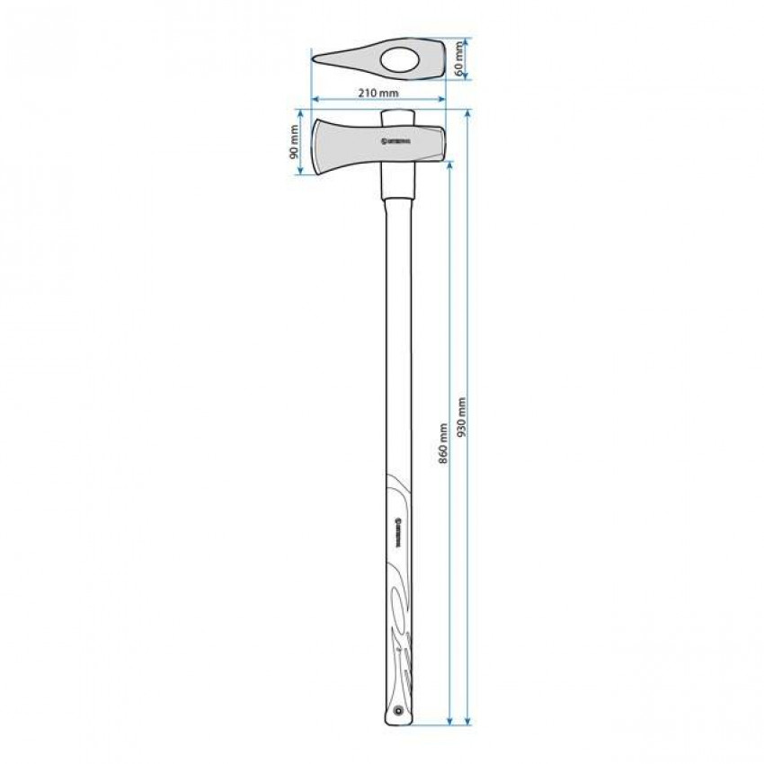 Колун кований 2500 г, ручка з фібергласу INTERTOOL HT-0273-HT-0273