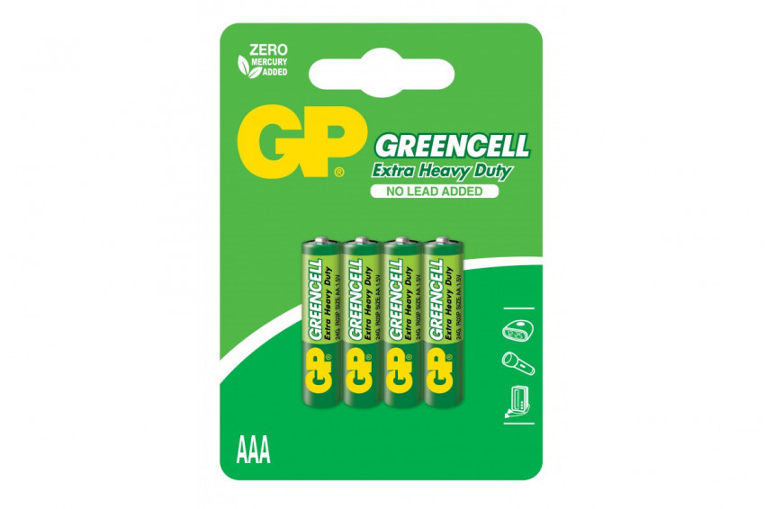 Батарейка GP GREENCELL 1.5V сольова  24G-U4,R03 блістер-GP24G-UE4