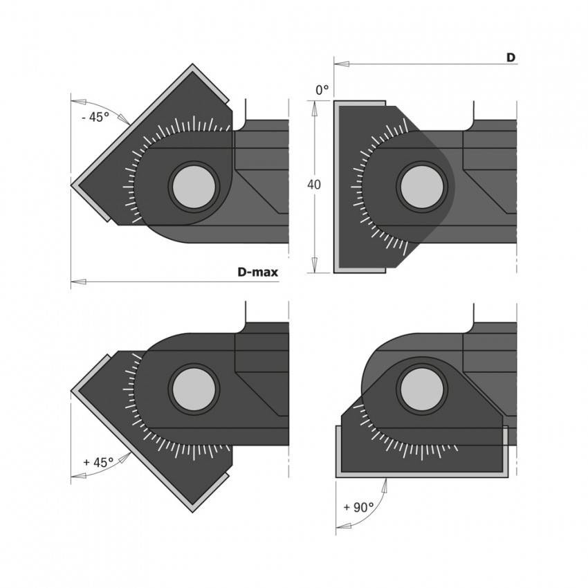 663.201.11 Фреза насадна CNC рег. D=85 I=39,5 Dmax=102 A=-45 - +90 L=92 RH-663.201.11