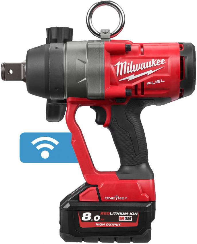 Гайковерт акумуляторний 1" MILWAUKEE, M18 ONEFHIWF1-802X, 2400Нм (зарядний пристрій, 2 акум.Х 8Ач, HDкейс)-4933459733