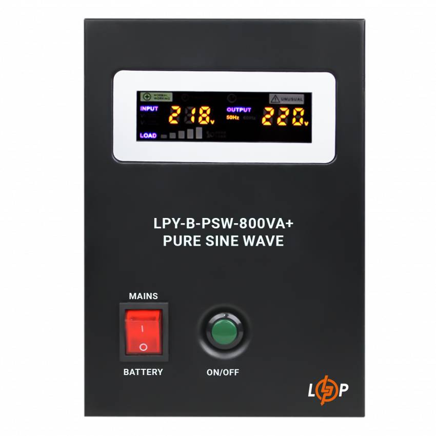 ДБЖ з правильною синусоїдою 12V LPY-B-PSW-800VA+(560Вт) 5A/15A-LP4150