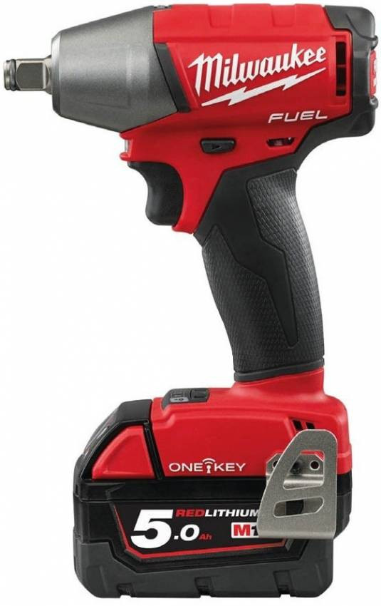 Гайкокрут акумуляторний 1/2" MILWAUKEE, M18 ONEIWF12-502X, 300Нм (зарядний пристрій, 2 акум.Х 5Ач, HDкейс)-4933451374