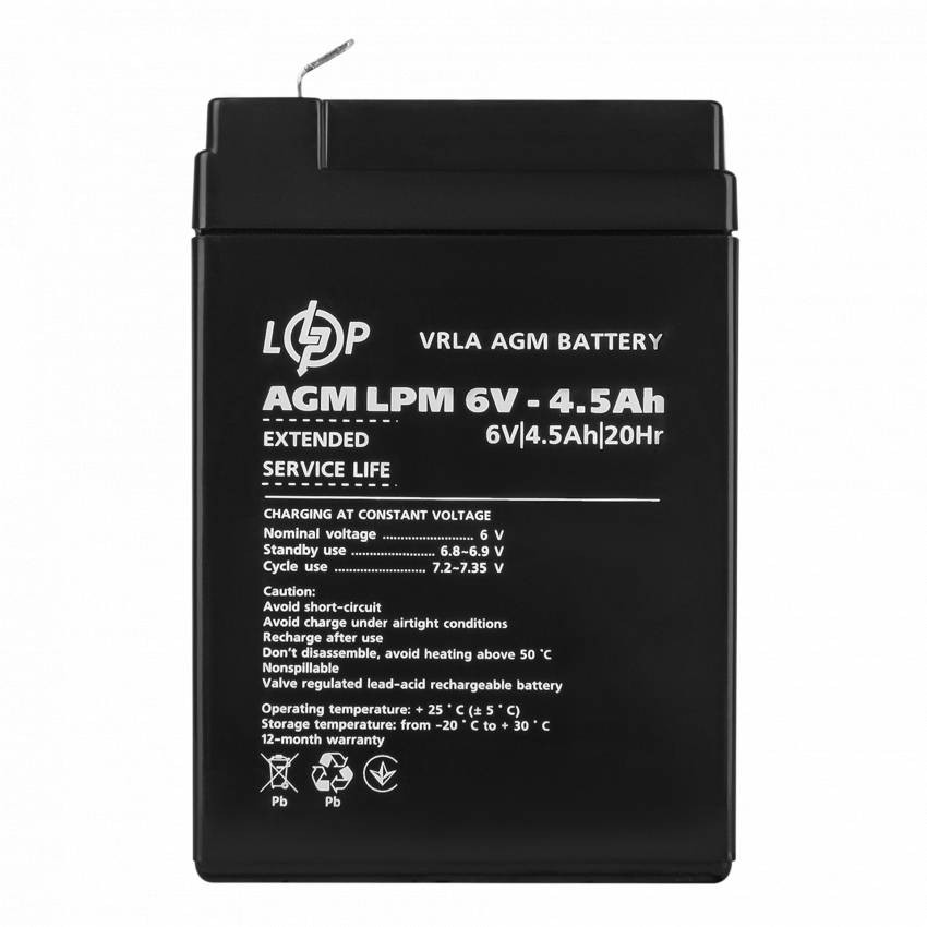 Акумулятор AGM LPM 6V - 4.5 Ah-LP3860