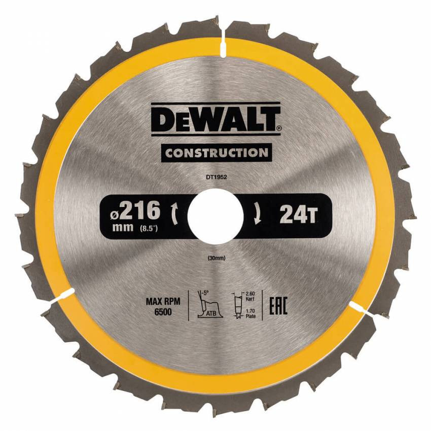 Диск пильний CONSTRUCTION DeWALT DT1952-DT1952