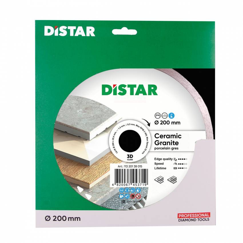 Коло алмазне відрізне Distar 1A1R 200x1,7x8,5x25,4 Bestseller Ceramic granite-11320138015