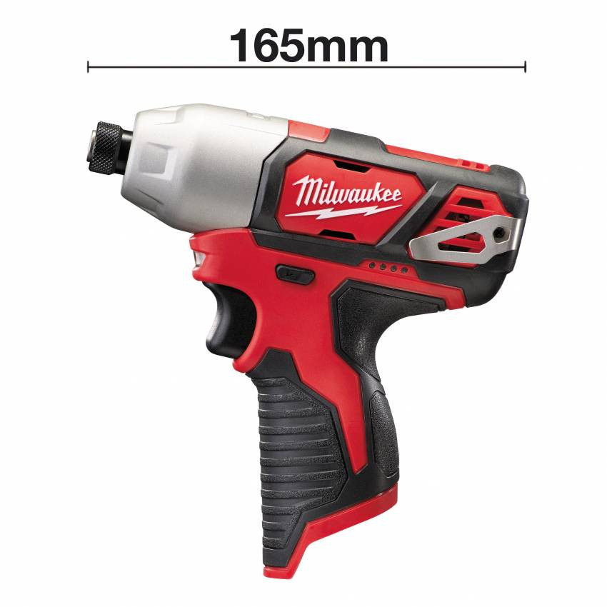 Гвинтоверт акумуляторний 1/4" HEX MILWAUKEE, M12 BID-202C, 112Нм, (зар.пристрій, 2 акум.Х 2Ач, кейс)-4933441960