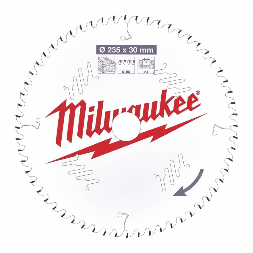 Диск пильний Alu PFTE MILWAUKEE, Ø165х20х2, 2мм, 52 зуб.-4932471296