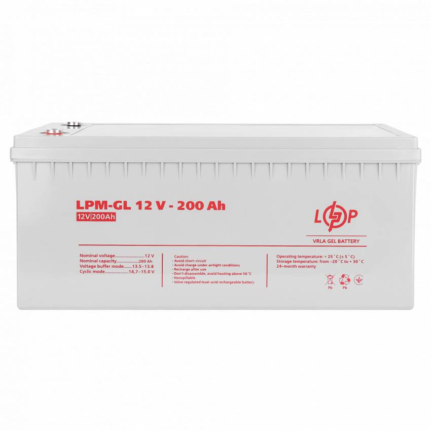 Акумулятор гелевий LPM-GL 12V - 200 Ah-LP4156