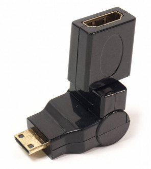 Перехідник PowerPlant HDMI AF – mini HDMI AM, 360 градусів-[articul]