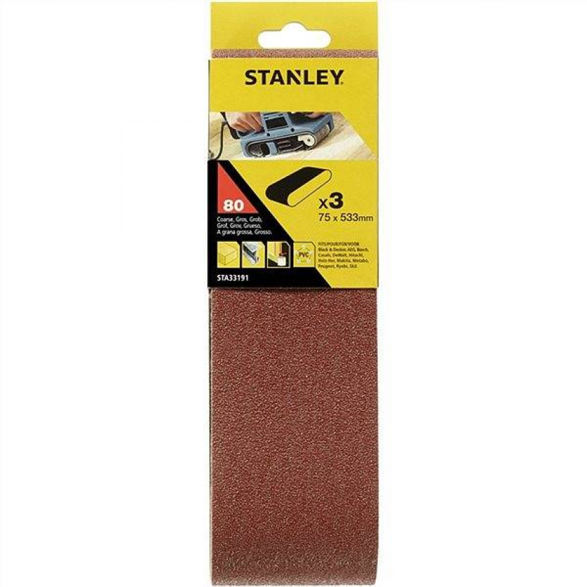 Папір шліфувальний STANLEY, 75мм x 533мм, 80 гр/мм0-STA33191-XJ