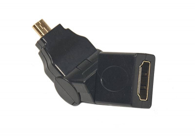 Перехідник PowerPlant HDMI AF – micro HDMI AM, 360 градусів-[articul]