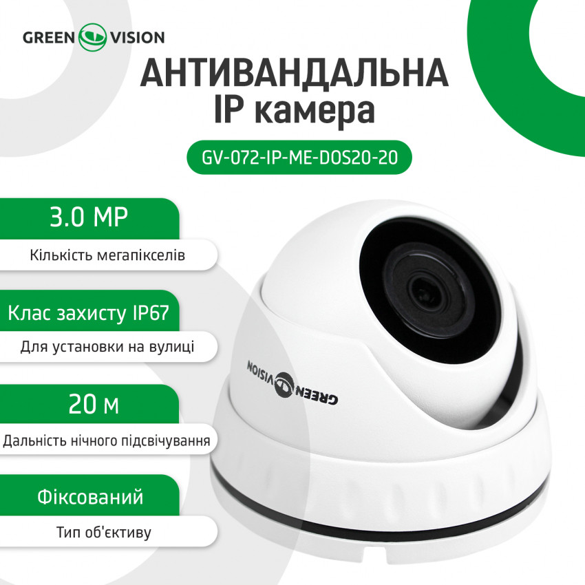 Антивандальна IP камера GV-072-IP-ME-DOS20-20 ЗMP-