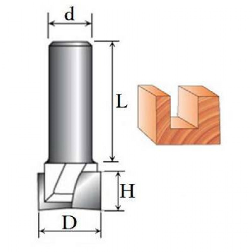 Фреза Пазова пряма №1007 (D10, h30, L60) 08-007-100-08-007-100