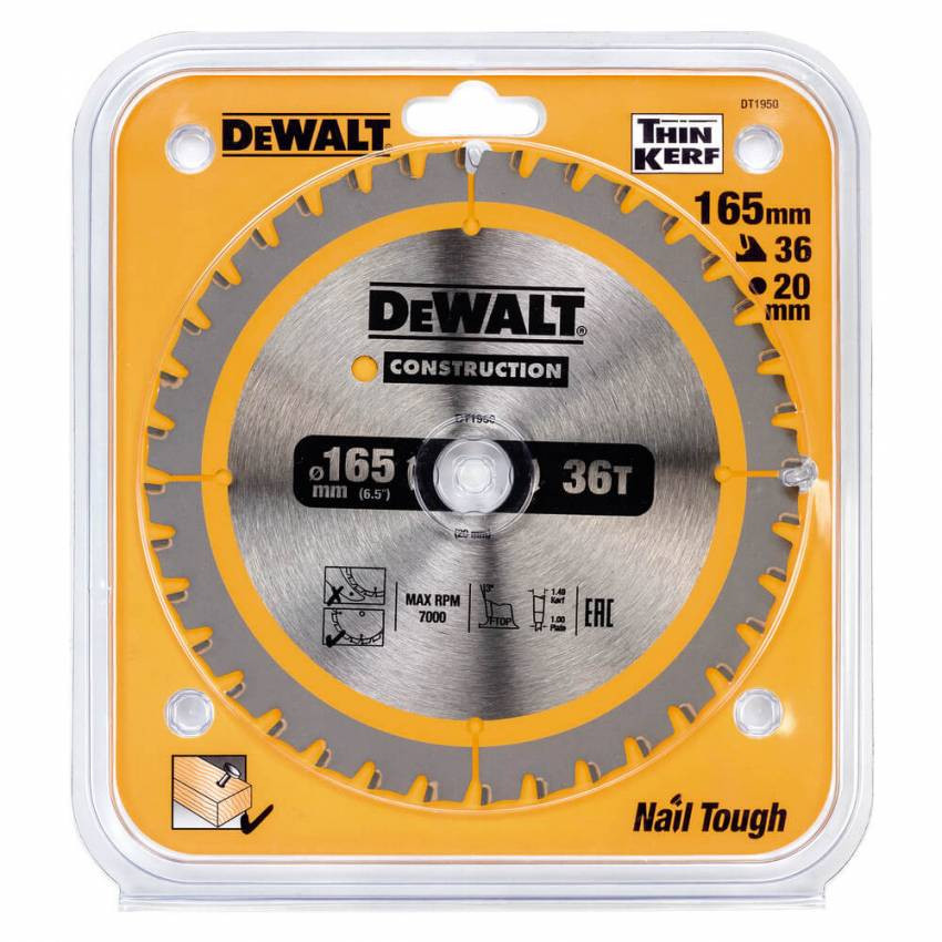 Диск пильний CONSTRUCTION DeWALT DT1950-DT1950