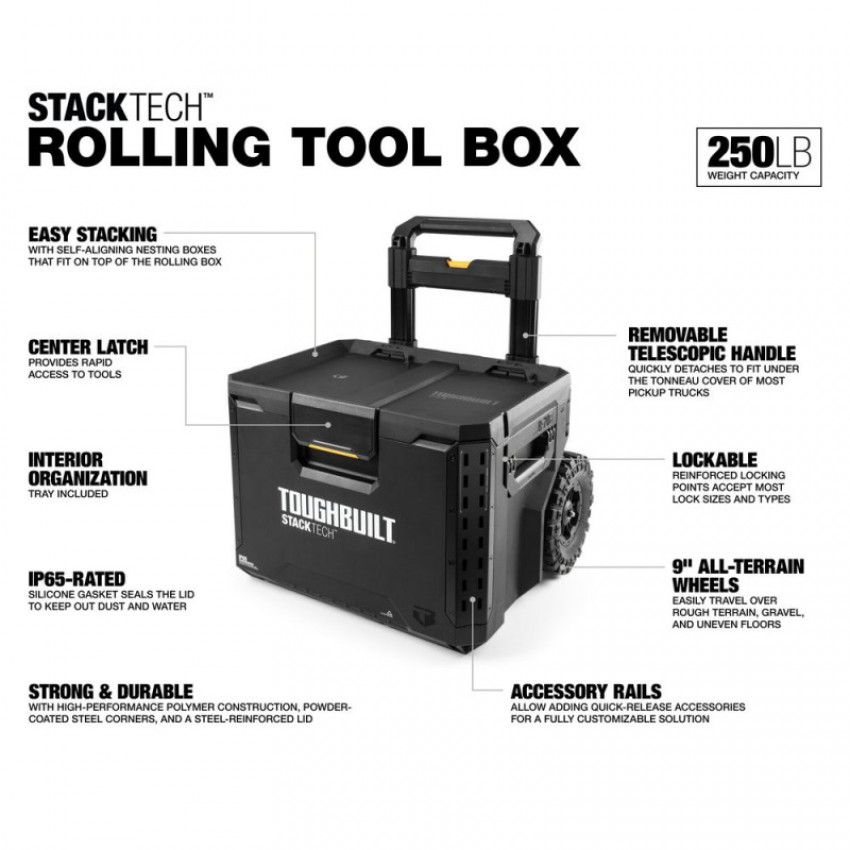 Скринька для інструментів TOUGHBUILT StackTech Rolling Tool Box TB-B1-B-70R-TB-B1-B-70R