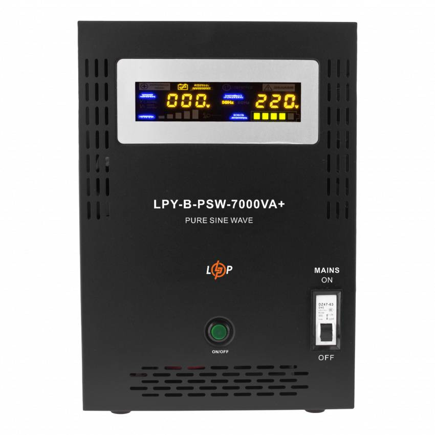 ДБЖ з правильною синусоїдою 48V LPY-B-PSW-7000VA+(5000Вт)10A/20A-