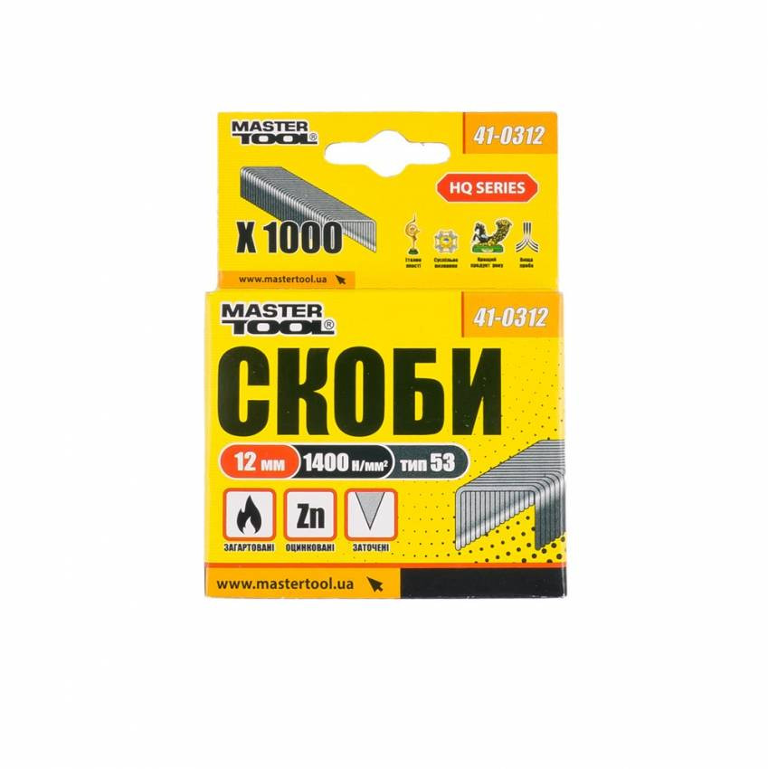 MasterTool Скоби розжарені 12 мм, 1000 шт, ст.: 41-0312-41-0312