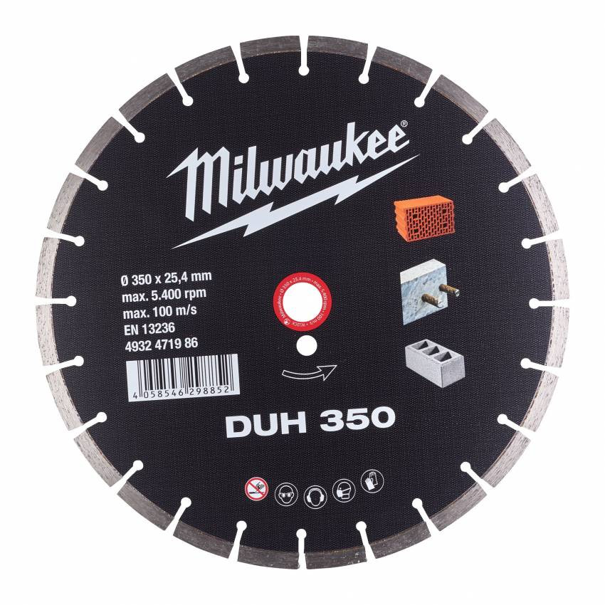 Диск алмазний MILWAUKEE DUH 350, Ø350мм-4932471986