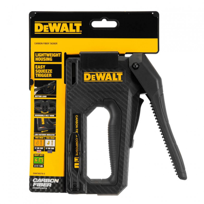 Степлер CARBON FIBRE для скоб типу G 6-14мм, цвяхів типу J 12, 15мм DeWALT DWHT80276-0-DWHT80276-0