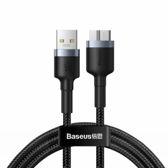 Кабель Baseus Cafule USB 3.0 to Micro-B 2A 1M Чорний/Сірий (CADKLF-D0G)-[articul]