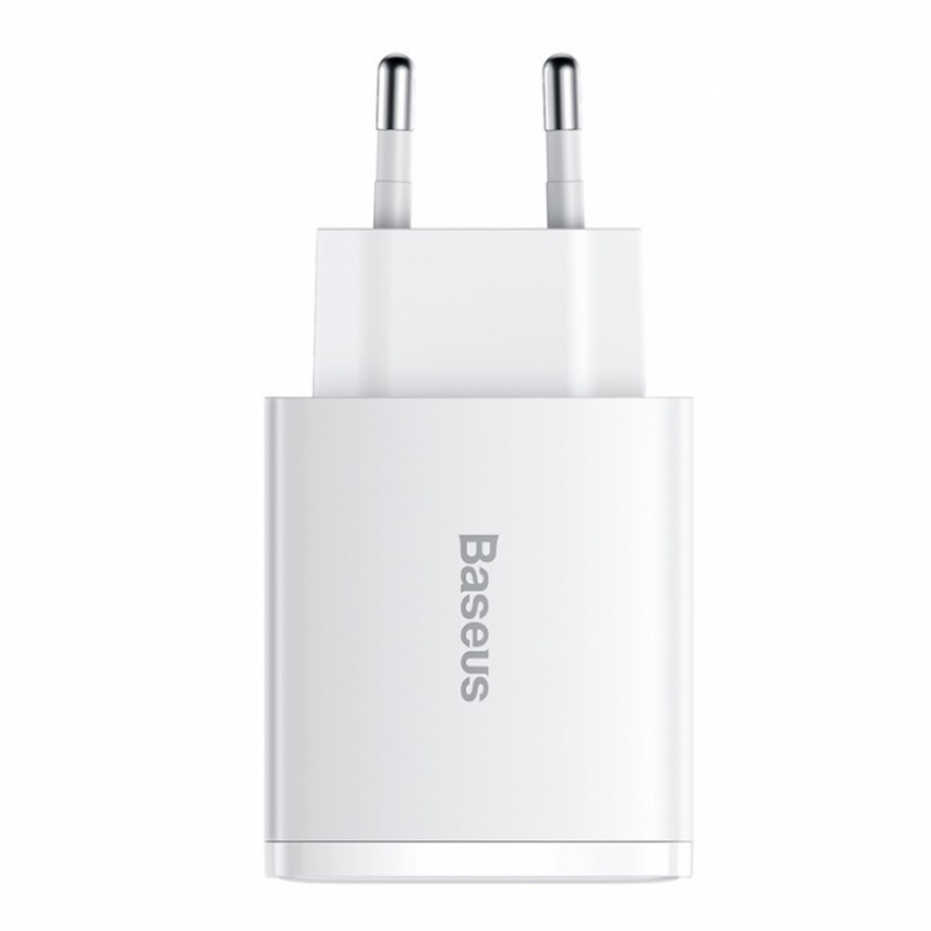 Зарядний пристрій Baseus Compact Quick Charger 2U+C 30W EU Білий (CCXJ-E02)-