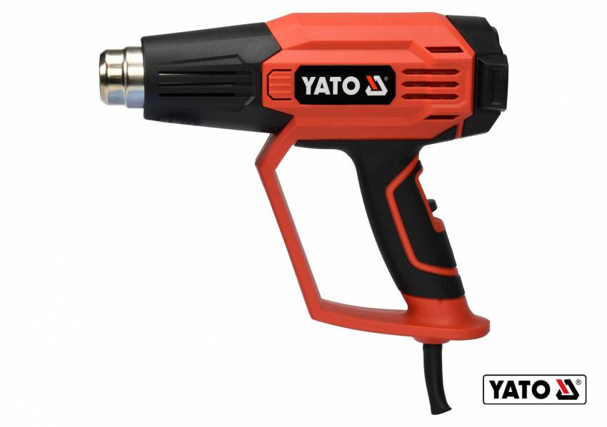 Фен технічний YATO 1.6 кВт 50-650°C 250-500л/хв 2 режими + 5 насадок-YT-82296