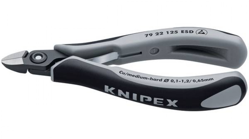 Прецизійні кусачки бокові для електроніки KNIPEX 79 22 125 ESD-79 22 125 ESD