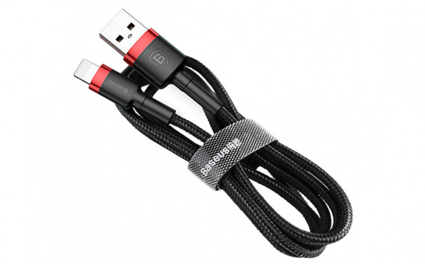 Кабель Baseus Cafule USB 2.0 to Lightning 1.5A 2M Чорний/Червоний (CALKLF-C19)-