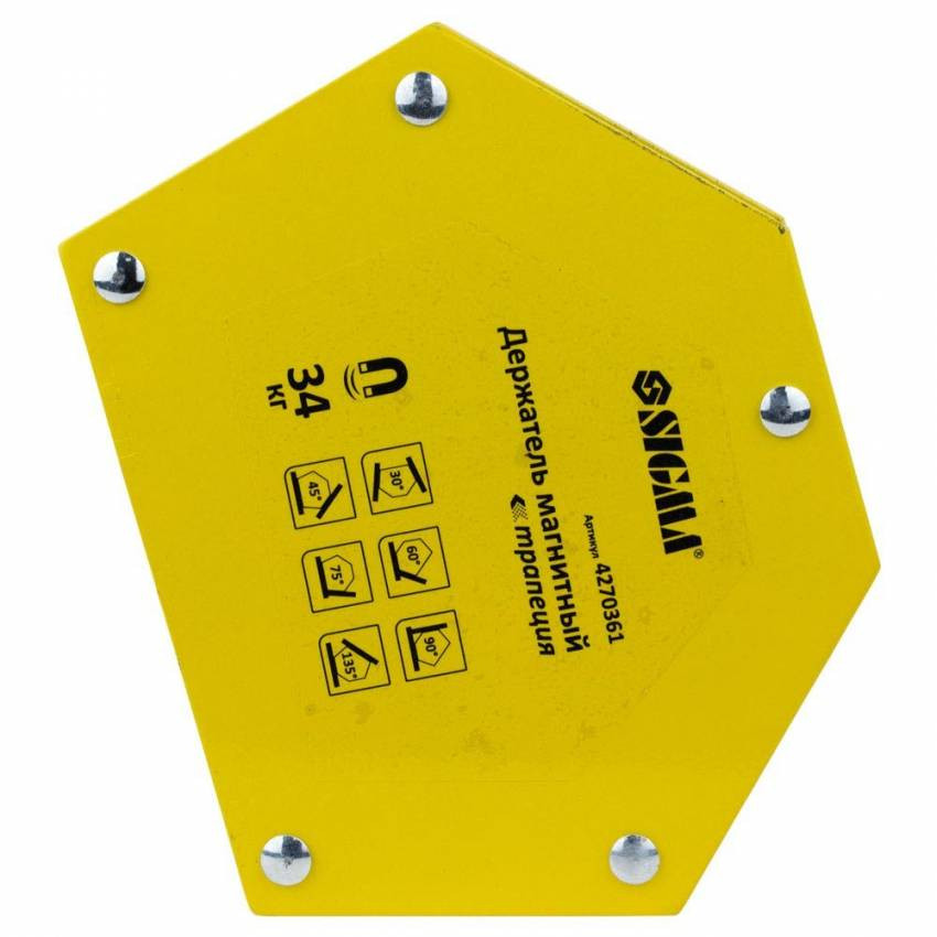 Магніт для сварки трапеція 34кг 105×65×65×45мм (30,45,60,75,90,135°) Sigma (4270361)-4270361